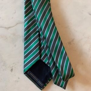 Ermenegildo Zegna Accessories - Ermenegildo Zegna Silk Tie- Green/Navy Stripe Ermenegildo Zegna Accessories - Ermenegildo Zegna Silk Tie- Green/Navy Stripe